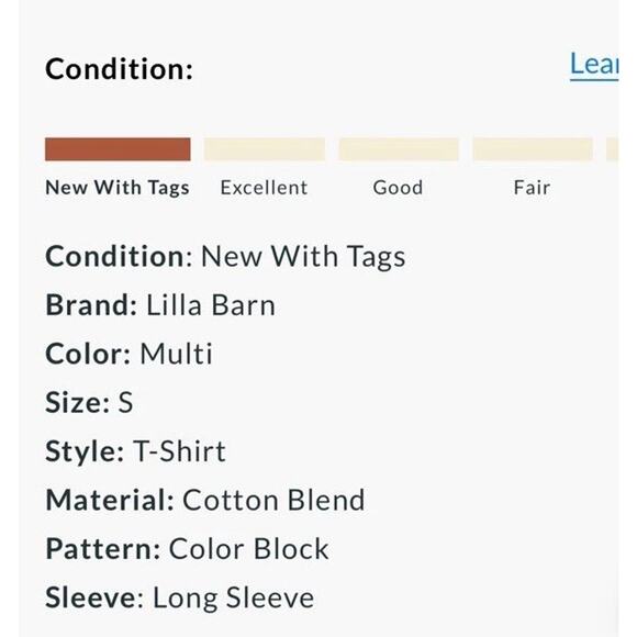 NWT Lilla Barn Women’s Striped Shirt Color Block Small - Picture 4 of 4